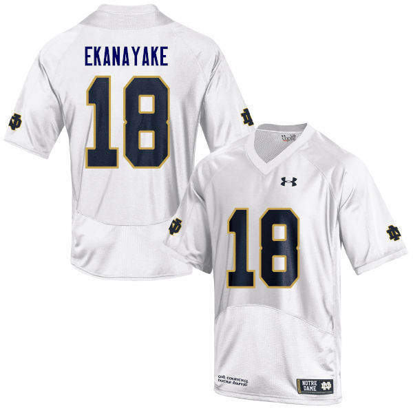 Men #18 Cameron Ekanayake Notre Dame Fighting Irish College Football Jerseys Sale-White - Click Image to Close